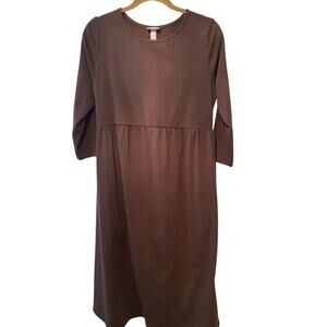 Isabel Maternity by Ingried & Isabel Brown Drop Waist dress size Medium NWOT